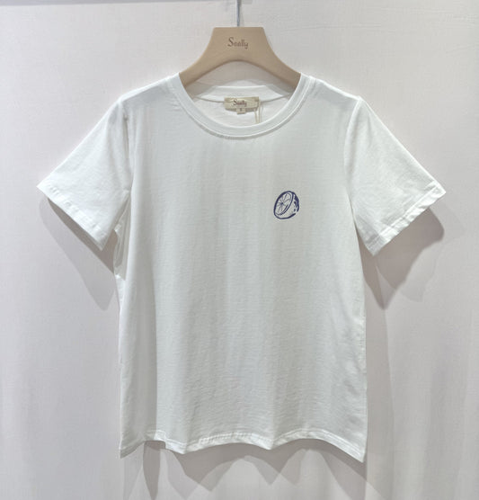 T-shirt la dolca vita citroen | Wit & Geel