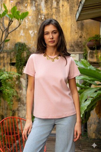 Basic T-Shirt | Licht roos