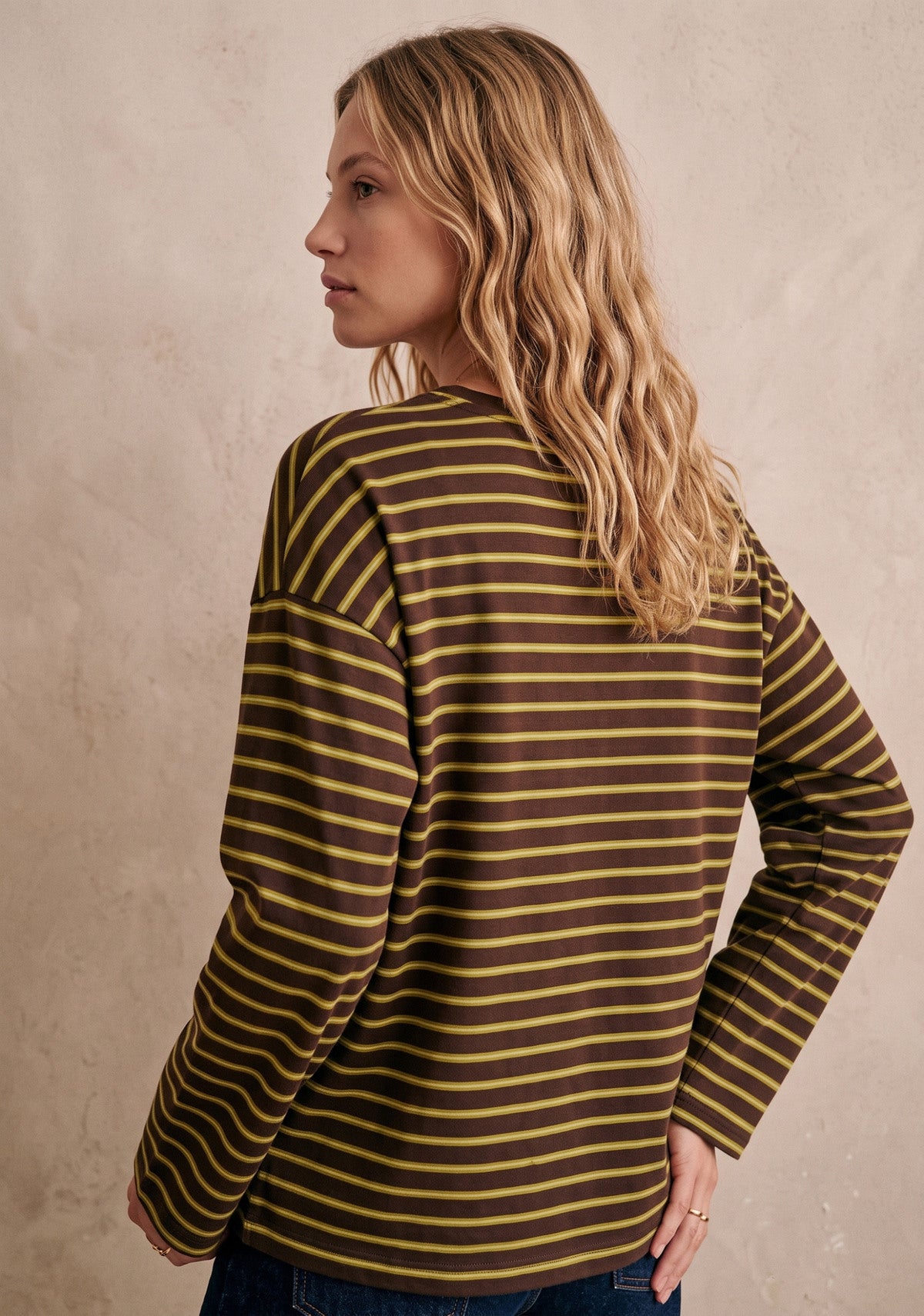 Longsleeve met strepen | geel/Groen