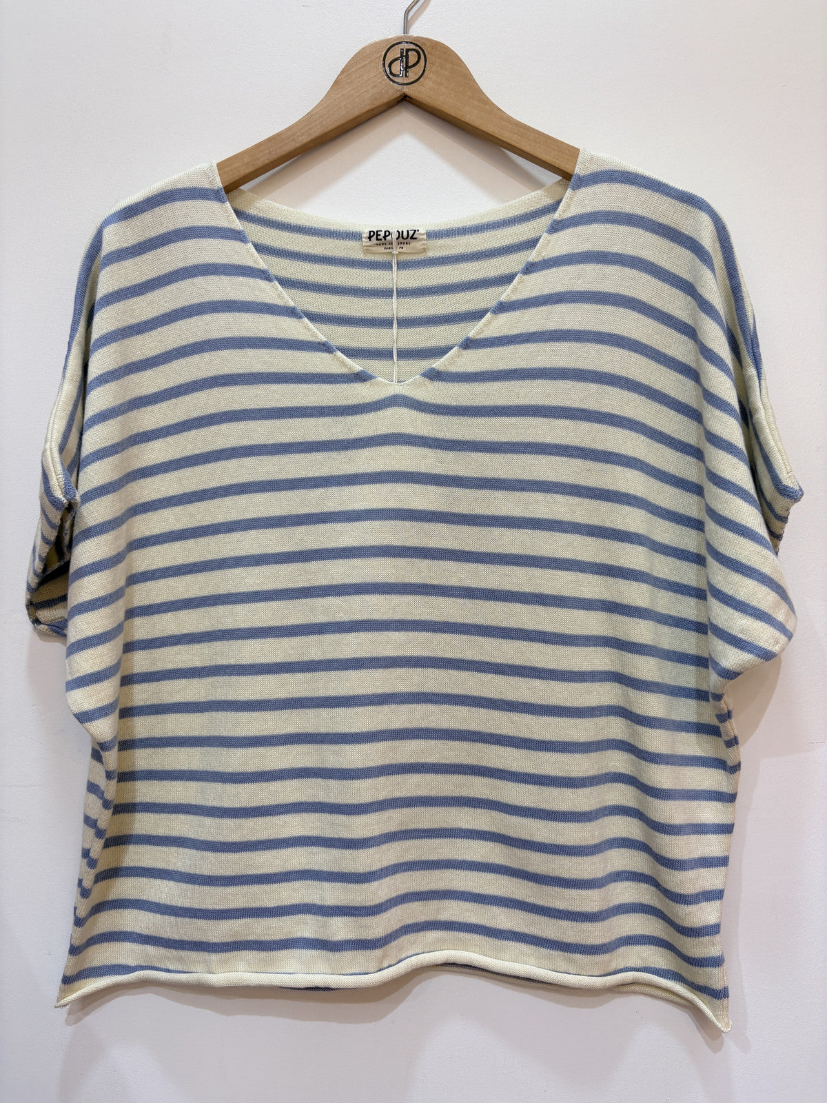 V-Neck blouse strepen | Blauw