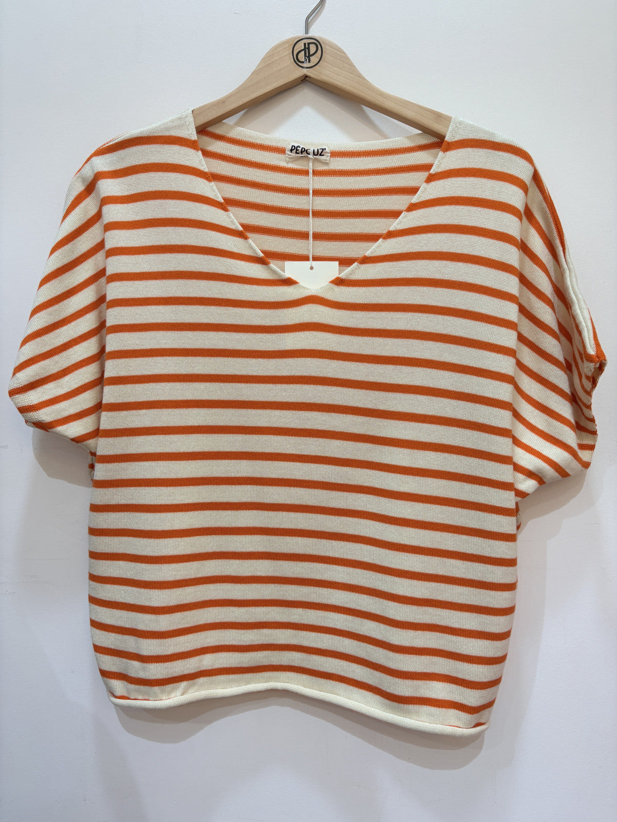 V-Neck blouse strepen | Corail