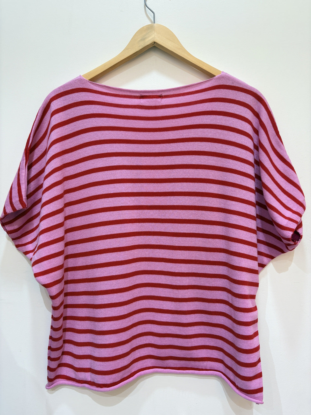V-Neck blouse strepen | Fuchsia