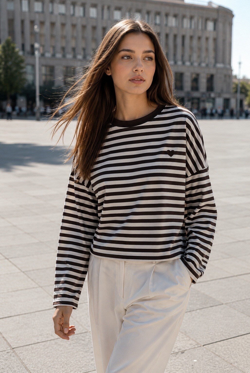 Longsleeve met hartje | Chocolat