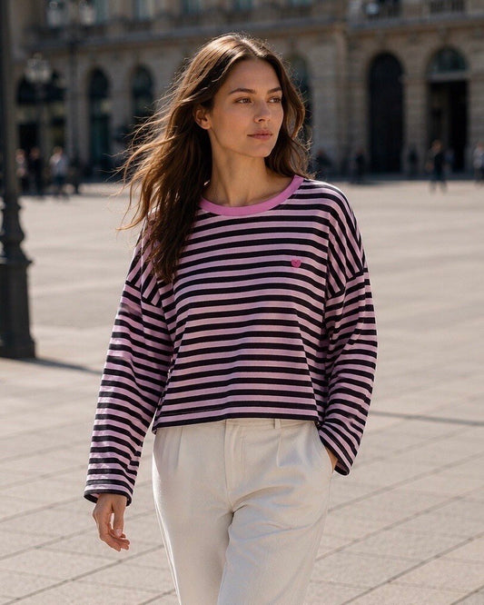 Longsleeve met hartje | Roos