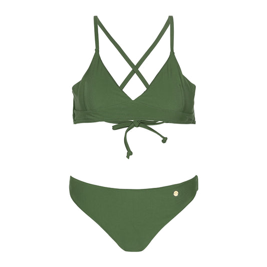 Bikini met gekruiste rug detail | Groen